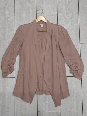 NORDSTROM 14th & Union Mauve Pink Ruched 3/4 Sleeve Blazer Jacket Boss Lady
